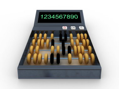 Calculator-abacus isolated on white background clipart