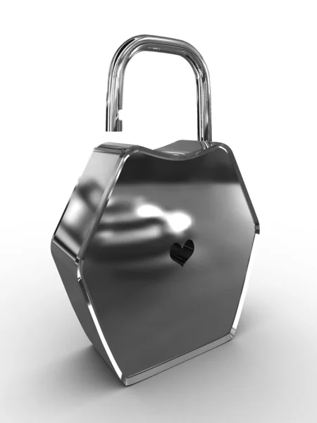 Padlock with a hole in the form of heart — Stock Photo, Image