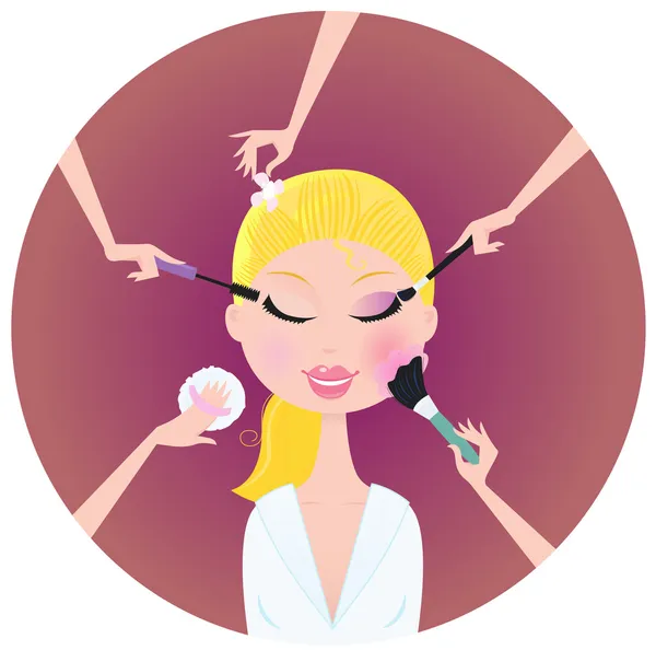 Maquillage femme - soin du visage — Image vectorielle