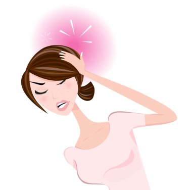 Woman with headache clipart