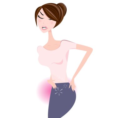 Business woman with menstruation pains clipart