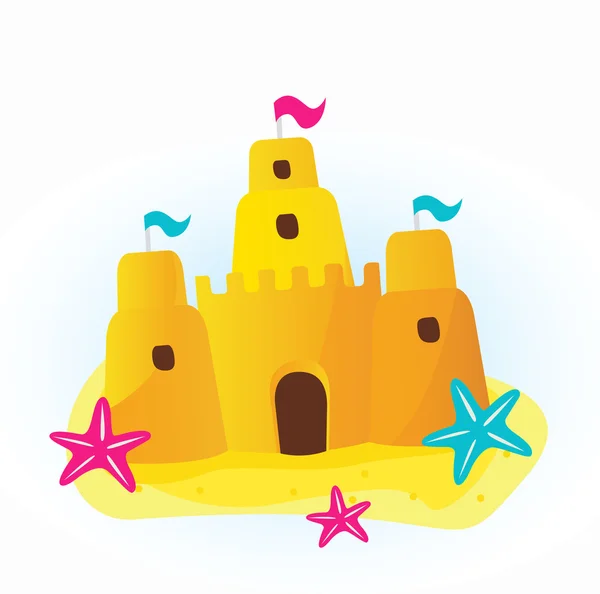 Icône - Plage de sable château — Image vectorielle