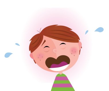 Small crying boy clipart