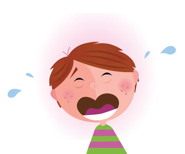 Small crying boy — Stock Vector