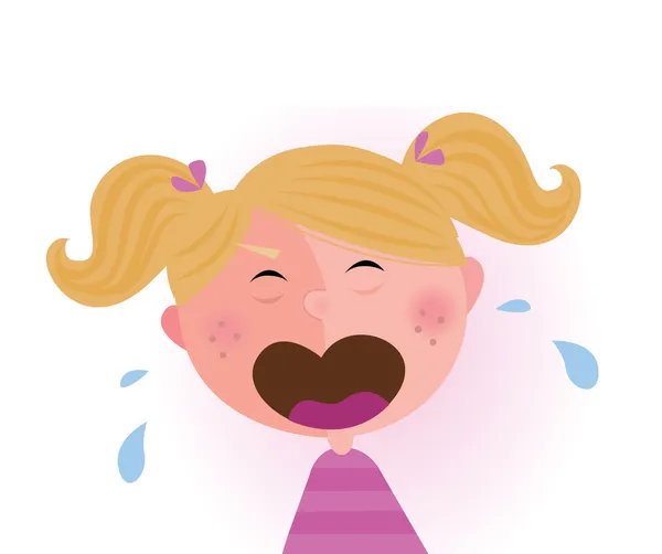 Crying baby girl — Stock Vector