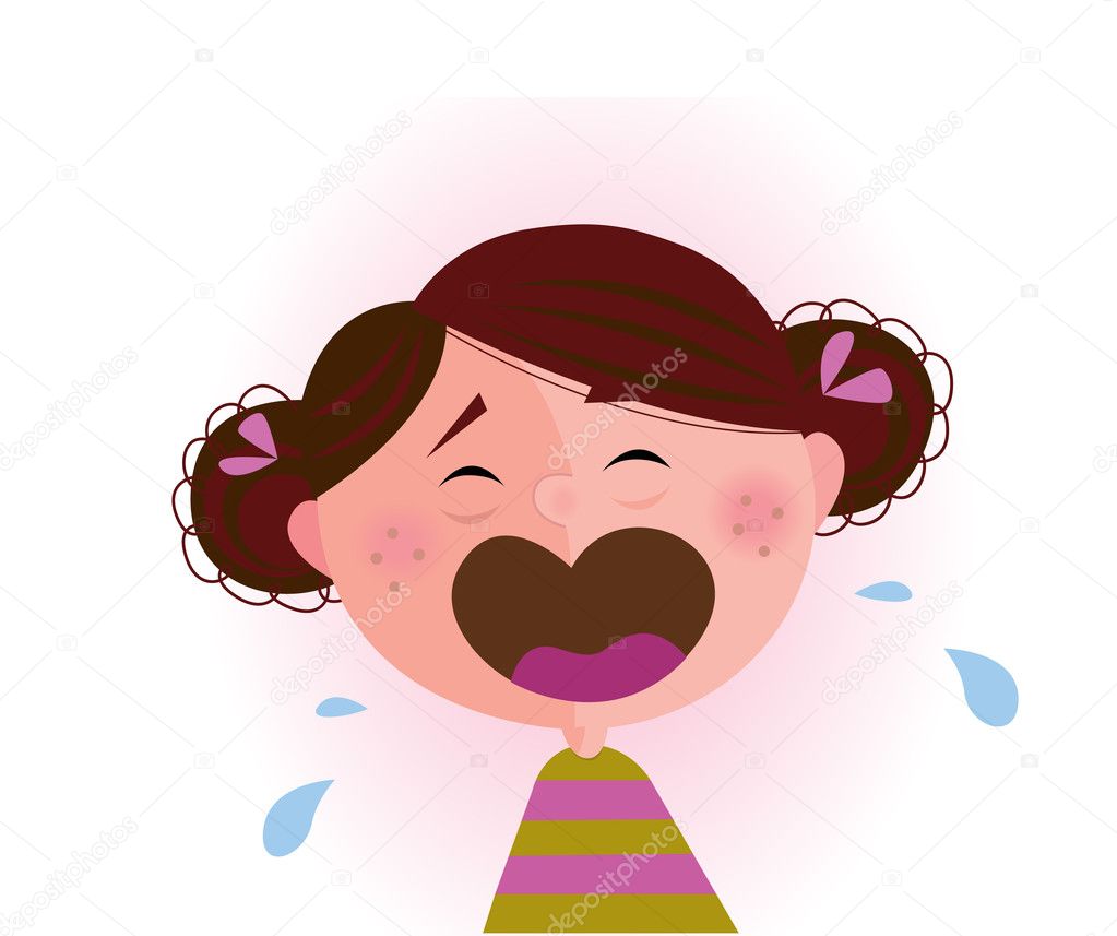Crying baby girl Stock Vector Image by ©BEEANDGLOW #3009624