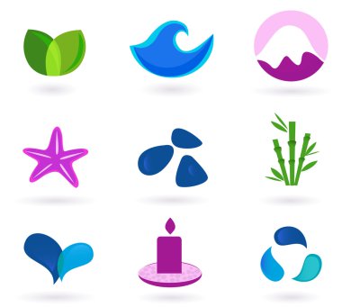 Wellness, relaxation and medical icons - clipart