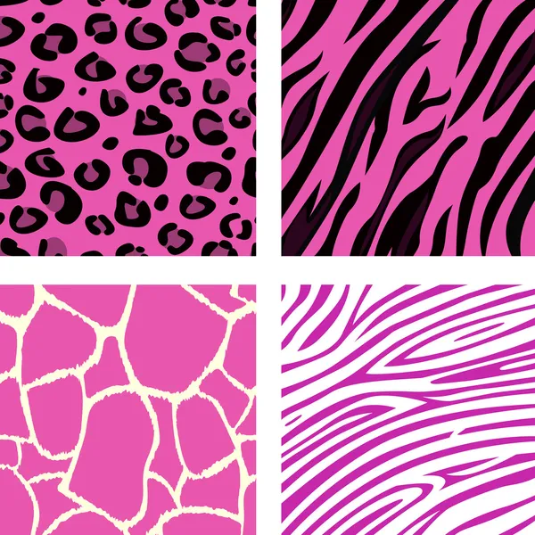 Mode plattsättning rosa djur print mönster — Stockový vektor