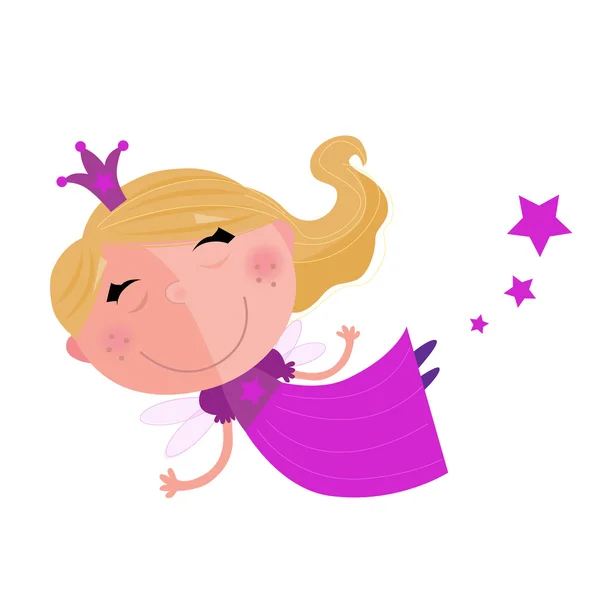 Mignon fée princesse personnage isolé — Image vectorielle