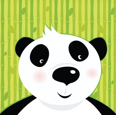 Black and white panda bear clipart