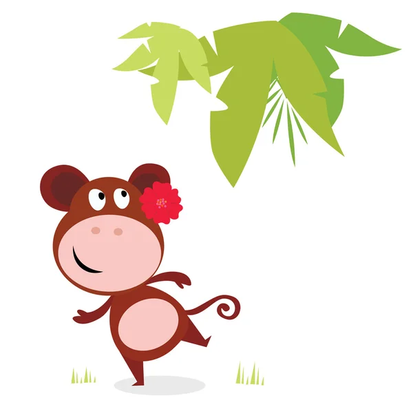 Exotic cute dancing monkey — Stock Vector