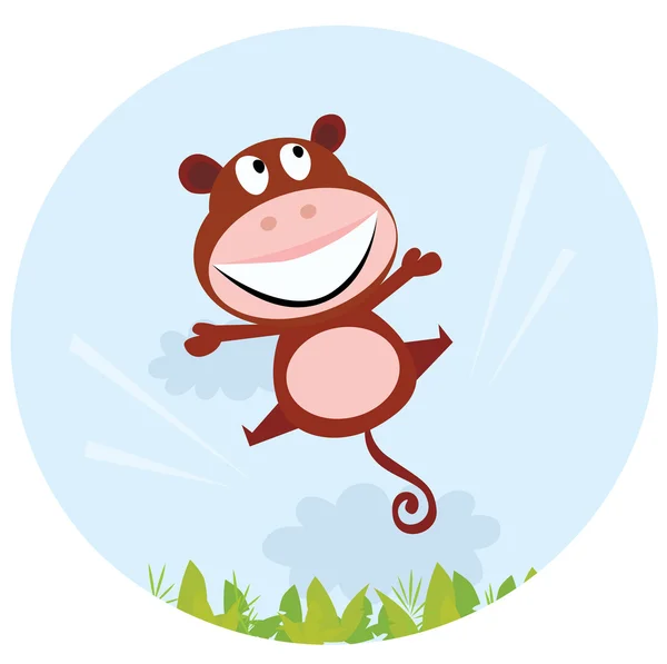 跳跃的非洲可爱的猴子 — 图库矢量图片