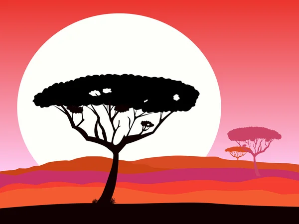 アフリカのサファリの背景 — ストックベクタ