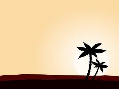 Desert sunrise background clipart