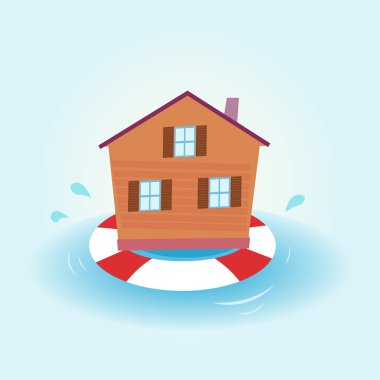 House flood - staying afloat clipart