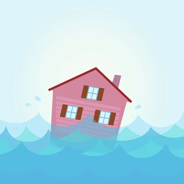  ,  ilustraciones de stock de Inundación de casa