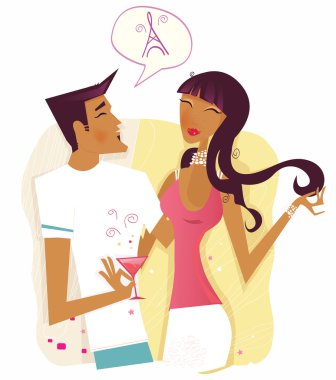 Communication. Flirting up! clipart