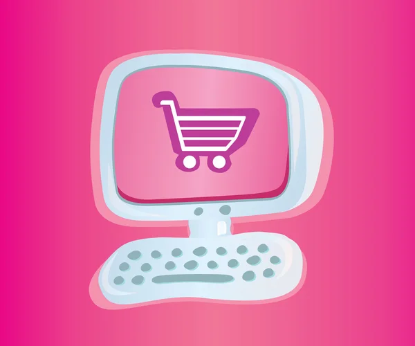 Zakupy online wektor ikona — Wektor stockowy