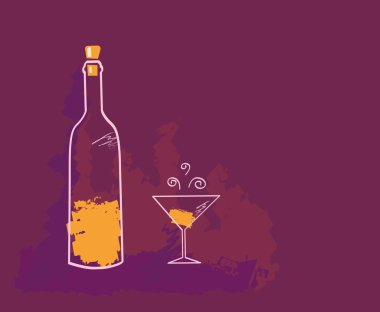 Doodle vector illustration of wine clipart