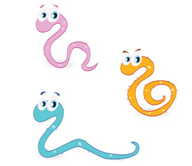 Garden worm set clipart