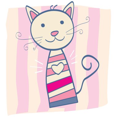 Pink kitten clipart