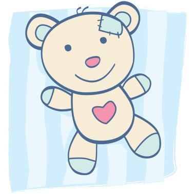 Blue Teddy bear clipart