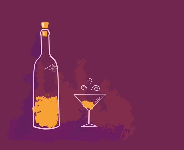 Doodle vetor ilustração do vinho — Vetor de Stock