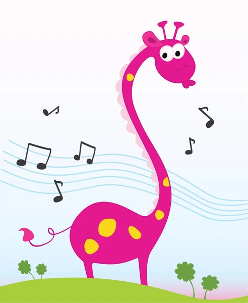 Zingen giraffe — Stockvector