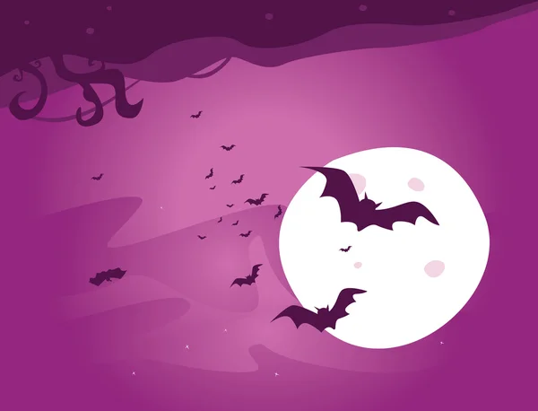 Noche de murciélagos — Vector de stock