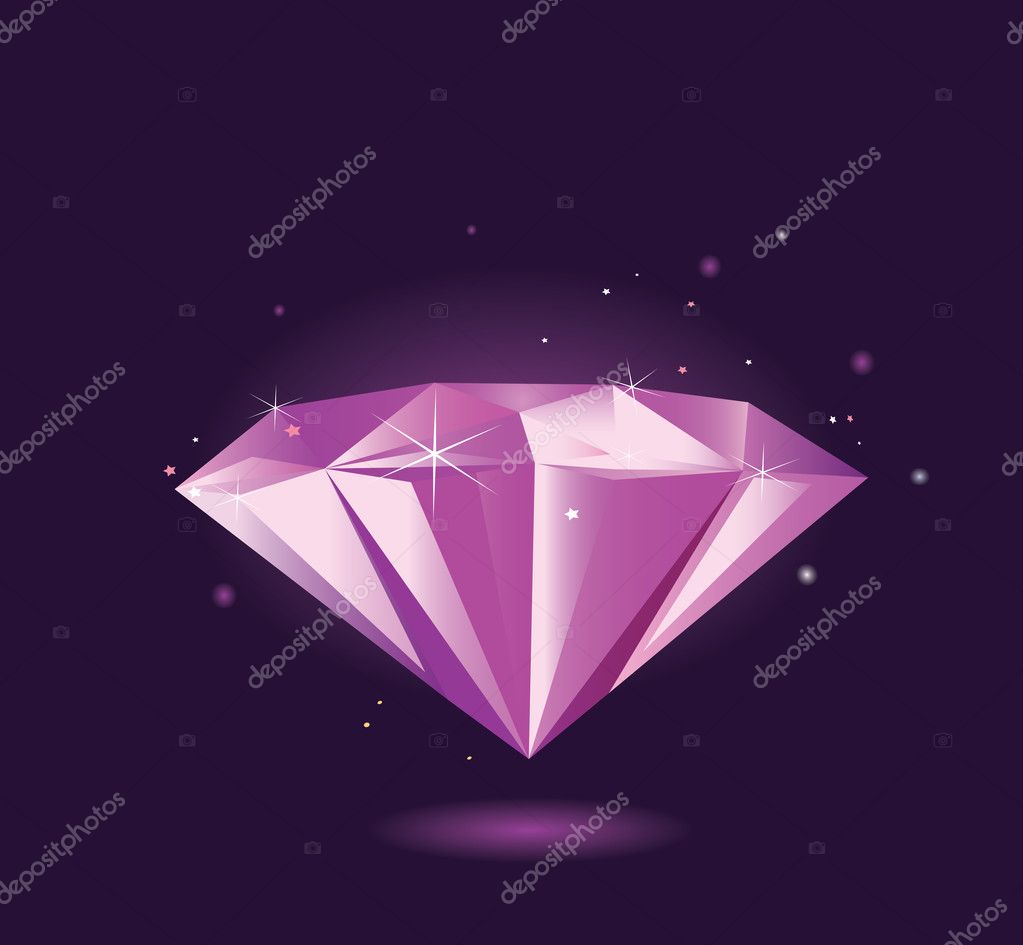 Purple diamond VECTOR — Stock Vector © BEEANDGLOW #3307207