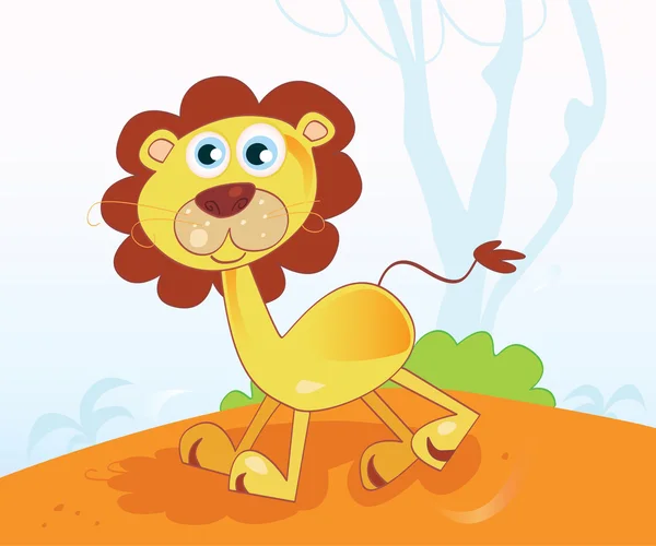 Lion africain de la jungle — Image vectorielle