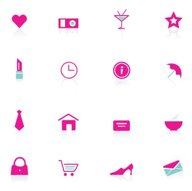 Woman pink icons (vector) clipart