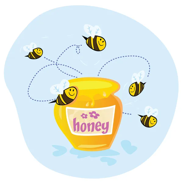 甘い蜂蜜 — ストックベクタ
