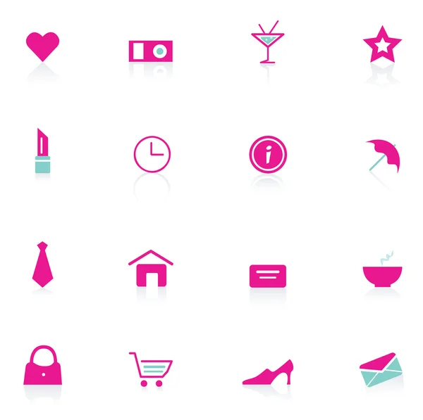 Mujer iconos de color rosa (vector ) — Vector de stock