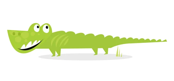Vektor-Illustration des glücklichen Krokodils isoliert auf Weiß — Stockvektor