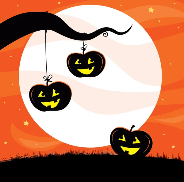 Halloween Jack O 'Lantern Tree — Vector de stock