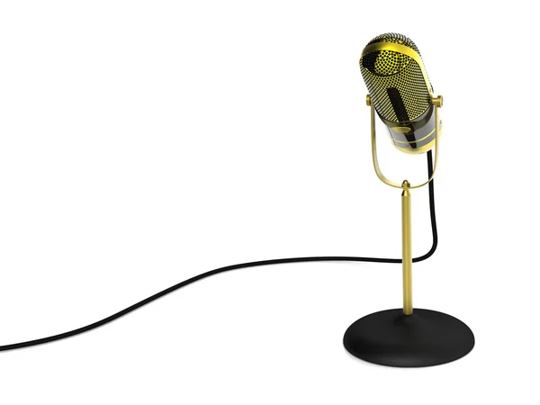 Vintage altın mikrofon — Stok fotoğraf