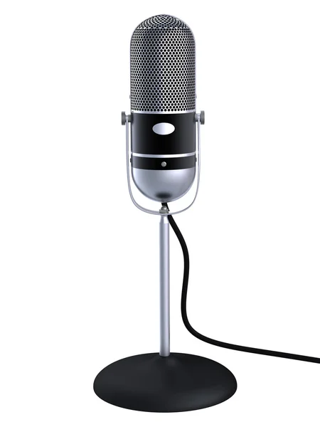 Винтажный серебряный микрофон — стоковое фото