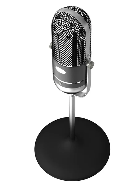 Винтажный серебряный микрофон — стоковое фото