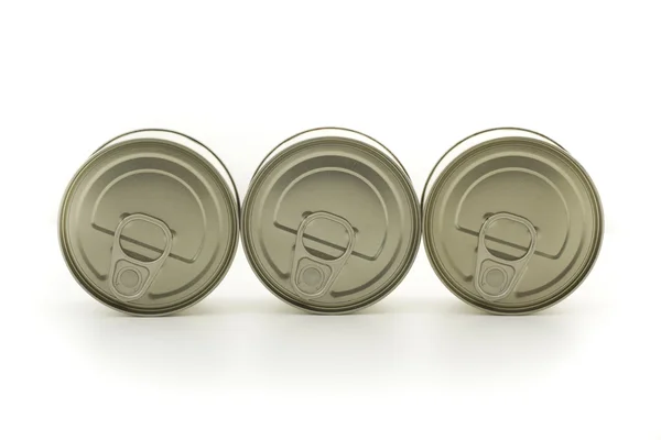 Tres latas de metal — Foto de Stock