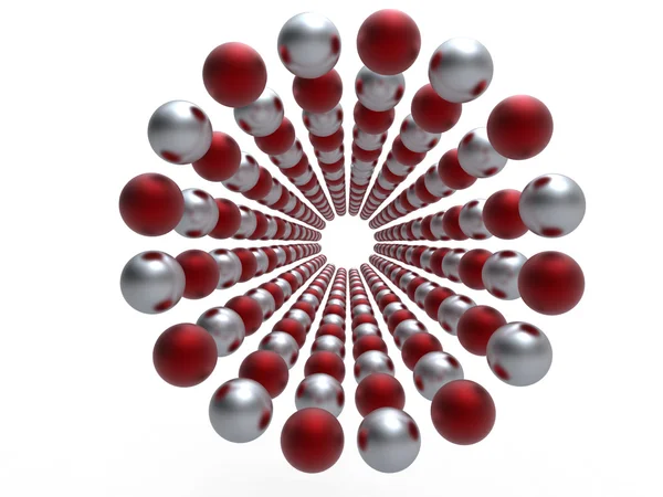 Esferas rojas y plateadas — Foto de Stock