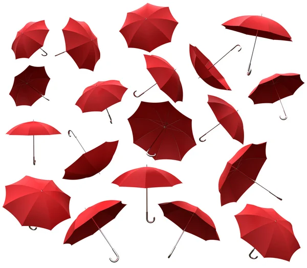 Paraguas voladores rojos — Foto de Stock