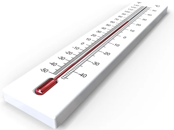 Белый 3D термометр — стоковое фото