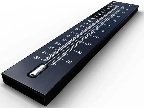 Чорний 3d термометр — стокове фото