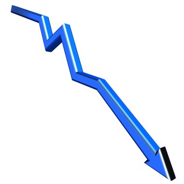 Blue 3D arrow clipart