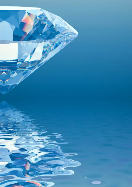 Diamond with reflection — Stock Photo, Image