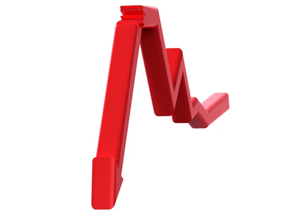 Red broken 3D arrow — Stock Photo, Image