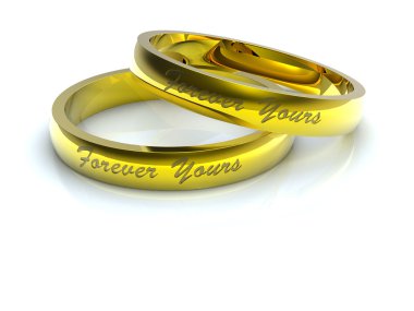 Golden wedding rings clipart