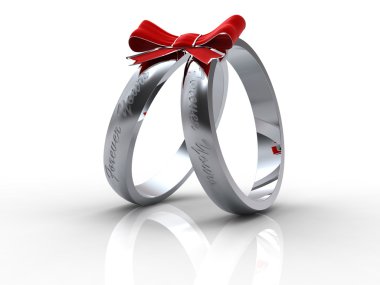 Silver wedding rings clipart