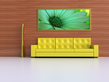 Yellow sofa clipart